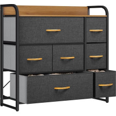 YITAHOME Chest of Drawers with 7 Drawers Fabric Cabinet for Bedroom, Living Room, Children's Room, Hallway, Dark Grey