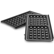 De'Longhi MultiGrill Easy Waffle Plates, DLSK155, Accessory for Contact Grill, 2 Non-Stick Waffle Irons 270 x 140 mm, Dishwasher Safe, Black