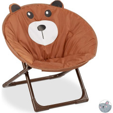 Relaxdays Moonchair Kids Folding Moon Chair for Boys & Girls Indoor & Outdoor Kids Folding Chair Choice of Motif