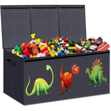 Eave Kids Storage Box with Lid, Sturdy and Foldable, Removable Divider, Large Storage Bins for Playroom, Bedroom, Closet, Home, Size 99 x 34 x 40 cm