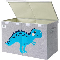 CLCROBD Foldable Large Kids Toy Chest with Hinged Lid, Foldable Stuffed Animal Toy Storage Box/Container/Organizer/Basket/Trunk for Toddlers, Kids and Baby Nursery (Grey