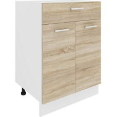 VCM Esilo Kitchen Cabinet Width 60 cm Drawer Base Cabinet Kitchen Furniture White / Sonoma Oak