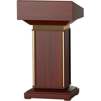 Fakednss Wood Podium Lectern Podium Stand - Church Pulpit 43 Inch Tall Reception Desk for Classroom Church Office Conference Floor Standing Lectern Stand