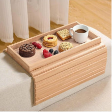 Lighterday Bamboo Sofa Tray, Foldable Sofa Tray, Non-Slip Couch Tray, Sofa Tray, Armrest, Couch Sofa Table Tray for Snacks Mobile Phone Cups