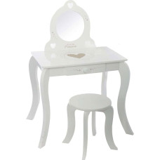 WELL HOME MOBILIARIO & DECORACIÓN Dressing Table with Mirror and Stool Dressing Table with Mirror 1 Drawer Beauty Corner Classic Style