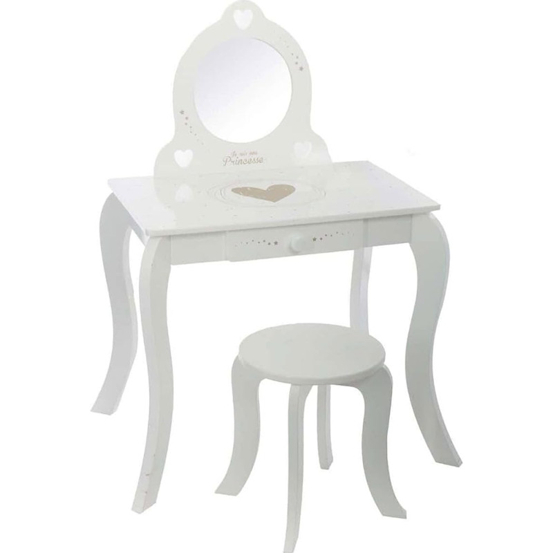 WELL HOME MOBILIARIO & DECORACIÓN Dressing Table with Mirror and Stool Dressing Table with Mirror 1 Drawer Beauty Corner Classic Style