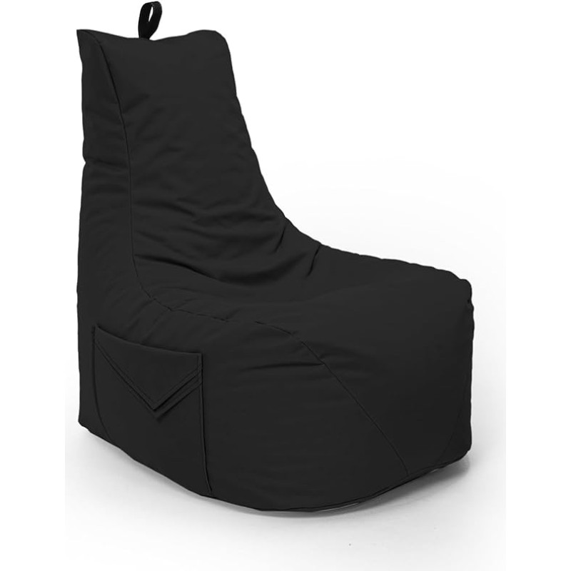 Nadimaideal Gamer Comfort Bean Bag XL - XXL for Children, Teenagers and Adults Indoor & Outdoor Gaming Bean Bag Filling EPS Beads (Black, Bean Bag XXL)