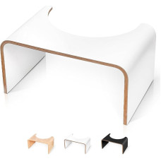 WELL CARE Physiological Toilet Stool Wood White - Toilet Stool - Made in France - Allows Squatting Position Anti-Constipation