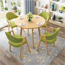 Modern Furniture Set Blue A Chairs Round Nesting Table and Reception Table Dining Set for Kitchen Balcony Living Room Cafe Office Space Saving Design for Small Spaces