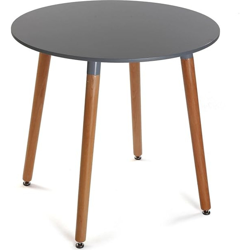 Versa Mayra Dining Table for Kitchen, Patio, Garden or Dining Room, Measures 75 x 80 x 80 cm (H x L x W), Wood, PVC and Metal, Grey and Brown