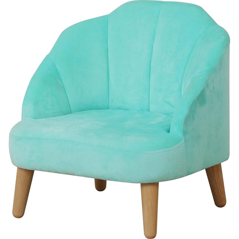 PWTJ Kids Sofa Chair/Kids Chair with Soft Velvet/Single Kids Chair with Wooden Legs/Arch Shape, Kids Sofa Chair/Baby Sofa for 0-3 Years (Green)