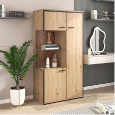 Sweiko Modern Display Cabinet, Door Cabinet with Multifunctional Shelves, Living Room Cabinet Sideboard