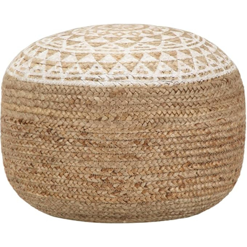 vidaXL Pouf Seat Pouf Seat Stool Footstool Footstool Ottoman Footstool Footstool Handmade White 40 x 30 cm Jute
