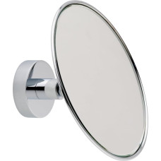 tesa Visioon Cosmetic Mirror with 3x Magnification - Round Makeup Mirror for Wall Mounting - No Drilling Required on Tiles, Metal and Other Surfaces - Diameter 14 cm, Silver