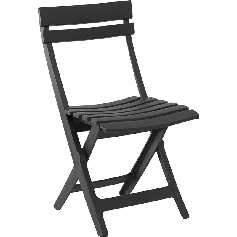 Grosfillex Miami Foldable Chair, Charcoal, 42 x 9 x 93 cm