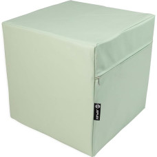 Jeflex - Green Cube Seat 40 x 40 x 40 cm Made of High-Quality Faux Leather - Made in Germany / Fitness Cube with Foam Cube Inside for Sitting Comfort and Dimensional Stability/Gymnastics Cushion for