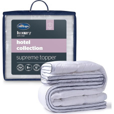 Silentnight Hotel Collection Luxury Soft Silky Comfortable Double Mattress Topper 5cm Deep Mattress Protector with Deep Elastic Straps Double - 190 x 135 cm