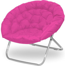Urban Shop Pink Oversized Saucer Chair, Microfiber