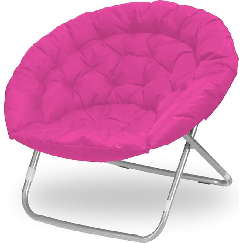 Urban Shop Pink Oversized Saucer Chair, Microfiber