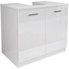 Mama Store Base Copricolonna Sottolavabo ERA113BILU in KIT Furniture for Underwear, Set of 2 Doors, White, Glossy Varnish, Wood Material, Large
