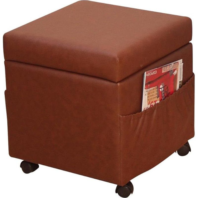 Heinz Hofmann 4447.BR Cube Seat / Artificial Leather / Brown / W 41 x D 41 x H 40 cm