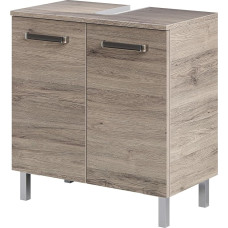Pelipal Quickset 313 Vanity Unit in Sanremo Oak Terracotta Landscape Replica, 60 cm Wide, Sink Cabinet without Sink with 2 Doors