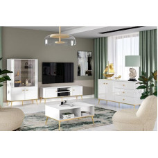 Generisch Living Room Sets - Living Room Furniture Colour: White High Gloss / Gold