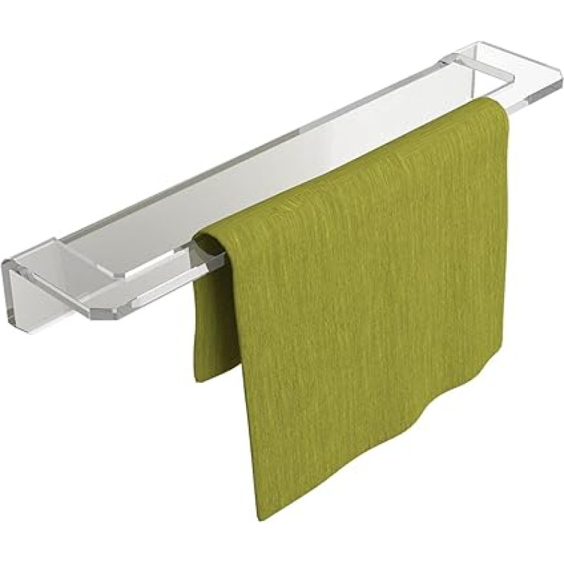 Agplex - Klebender Badetuchhalter - Handtuchhalter ohne Bohren aus klarem Acrylglas - Badaccessoires klebender Handtuchhalter - Handtuchhalter, der nicht rostet