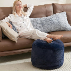 WSOFRLAC Boho-Ottomane, Wohnzimmermöbel, 50,8 x 38,1 cm, rund, Ottomane, Fußstütze, marineblau, Fußstütze mit Schaumstofffüllung, Polsterhocker für Couch