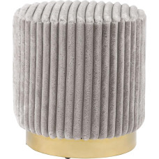 Furniture of America Vail Moderner 43,2 cm gepolsterter Ottomane mit Kanalbüschel und goldfarbenem Edelstahlsockel, Schminkhocker, kleiner Fußhocker für Schlafzimmer, Wohnzimmer, Eingangsbereich, Grau