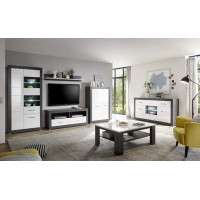 Tolero II Living Room Furniture Set Dark Concret/White High Gloss Set of 6 Living Room Furniture Living Room Combination