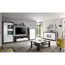 Tolero II Living Room Furniture Set Dark Concret/White High Gloss Set of 6 Living Room Furniture Living Room Combination