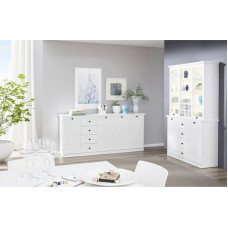 Lomadox Living Room Furniture Set Country House with Buffet Cabinet Illuminated W x H x D Approx. 330 x 194 x 41 cm White