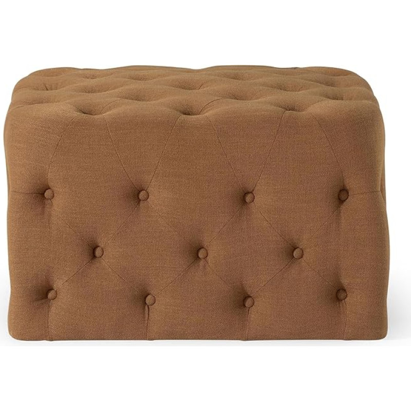 Maven Lane Henry Traditional Ottoman in Clay Upholstery
