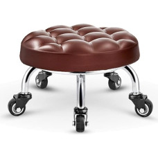 ZGYYDS Rolling Stool Swivel Stool with Universal Swivel Castors PU Leather Round Bench Modern Design Creative Low Rolling Stool for Home Office Fitness Pedicure Manicure Pulley Stool 22 cm / 23 cm