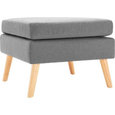 vidaXL Footstool Stool Ottoman Lounge Light Grey Fabric Wooden Frame 54 x 54 x 43.5 cm