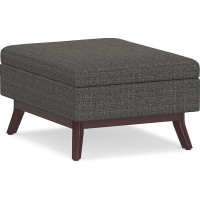 SIMPLIHOME Owen Mid Century Modern Rectangular Coffee Table with Storage Ebony Tweed Ottoman Assembled for Living Room, Entryway and Family Room, 34 inch Wide