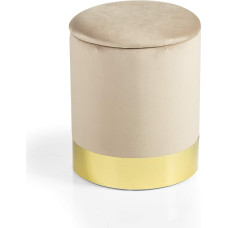 Montemaggi Glamorous Style Walnut Velvet Stool 38cm High