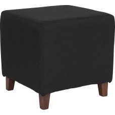 Flash Furniture Ascalon Upholstered Ottoman Pouf in Black Fabric