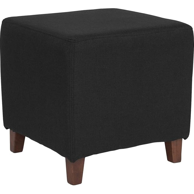 Flash Furniture Ascalon Upholstered Ottoman Pouf in Black Fabric