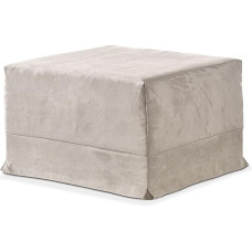 EVERGREENWEB Folding Stool with Single Bed Mattress Made of Waterfoam, 10 cm High, Removable Cover, Hypoallergenic, Suitable for Bedroom or Living Room (Quilted Suede, Turtle Dove)