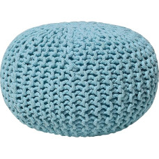 Beliani Trendy Conrad Ottoman in Light Blue Cotton 40 x 25 cm