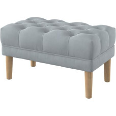 Furninero - Deep padded bench stool stool stool bed stool ottoman rounded legs, 80 cm wide, Majestic Velvet Silver fabric (light to clean), grey