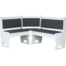 k koma Modernne kööginurgapink valge ja tumehalli polsterdusega 160 x 120 cm