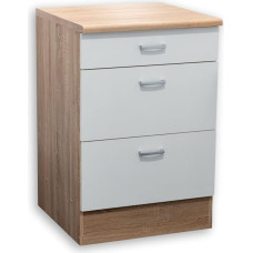 ANDY kaasaegne köögi sahtlimoodul tammepuust Sonoma viimistlusega, valge matt, ruumikas köögimööbel, palju panipaiku, 60 x 90 x 60 cm (B x K x S)