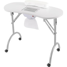 MINUS ONE Maniküürilaud koos imemisega, kokkupandav küünelaua, maniküürilaud, mobiilne kaasaskantav maniküürilaud ratastega, käsipadi, tolmukott, kandekott, 20 kg - 90 x 40 x 73 cm - 90 x 40 x 73 cm