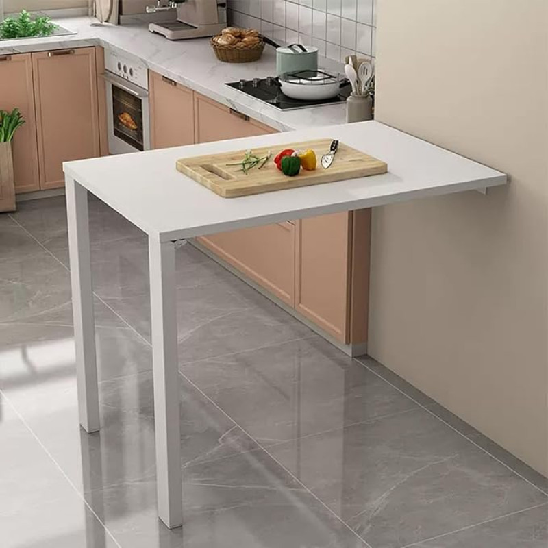 Nordivo seinale kokkupandav laud, köögi seinale kokkupandav laud, seinale paigaldatav, kokkupandav laud köögis, seinalaua, kokkupandav laud, puit, kokkupandav laud, seinale paigaldatav kokkupandav laud, ruumi säästev (valge, 75 x 30 cm)