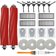 Tarvikud Roborock Q Revo, tarvikud mitte Q Revo S robottolmuimejale, varuosad koos peaharja, tolmukoti, mopipadjad, HEPA-filtri, külgharjade varuosaga 22 tükki (must)