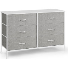 SONGMICS LTS833W01 5 sahtliga kapp, hoiukapp 6 riidest sahtliga, 40 x 117 x 77,5 cm, kaasaegne, valge/hele hall