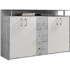Drift Sideboard betoonist ja valgest, 139 cm